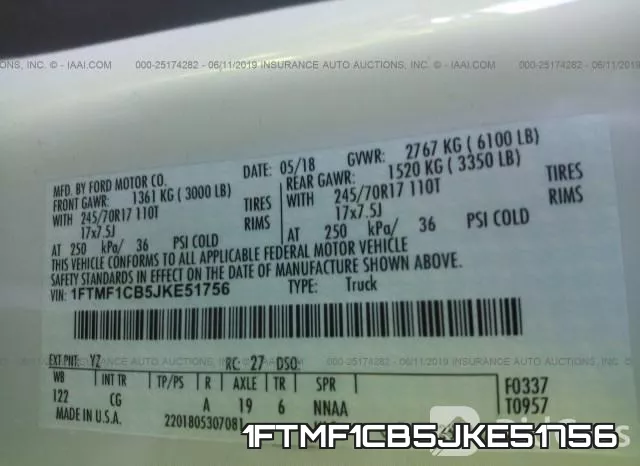 1FTMF1CB5JKE51756 фото 10