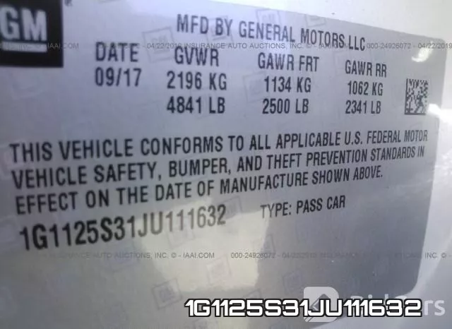 1G1125S31JU111632 фото 10