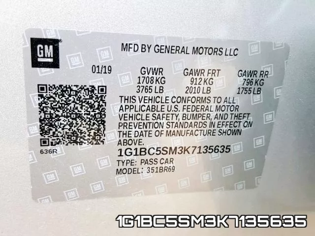 1G1BC5SM3K7135635 фото 2