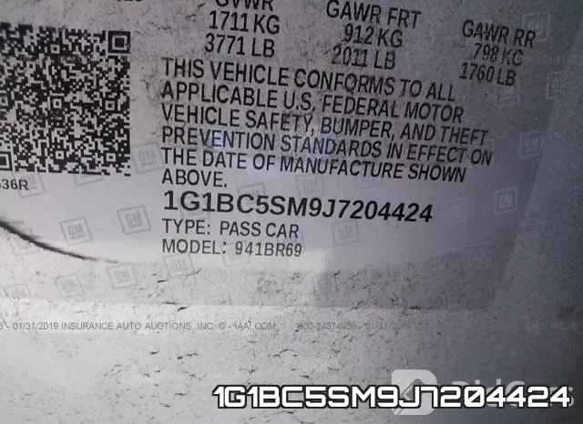 1G1BC5SM9J7204424 фото 10