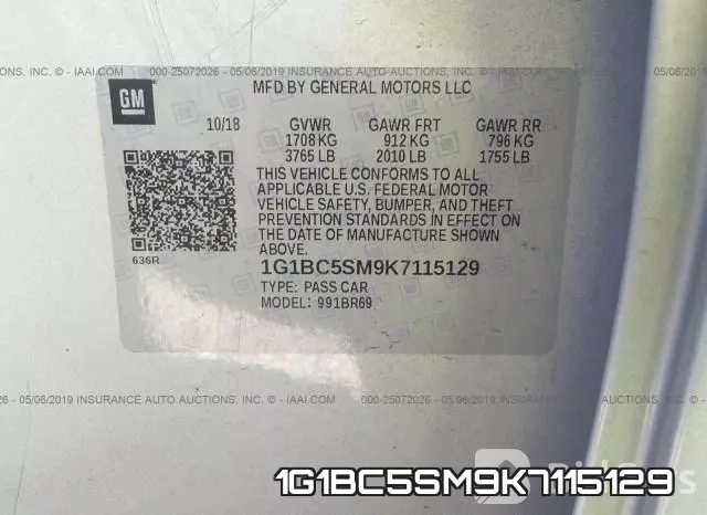 1G1BC5SM9K7115129 фото 10
