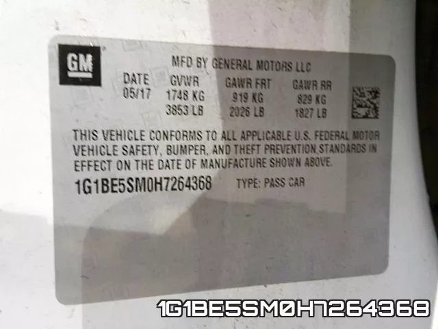 1G1BE5SM0H7264368 фото 2