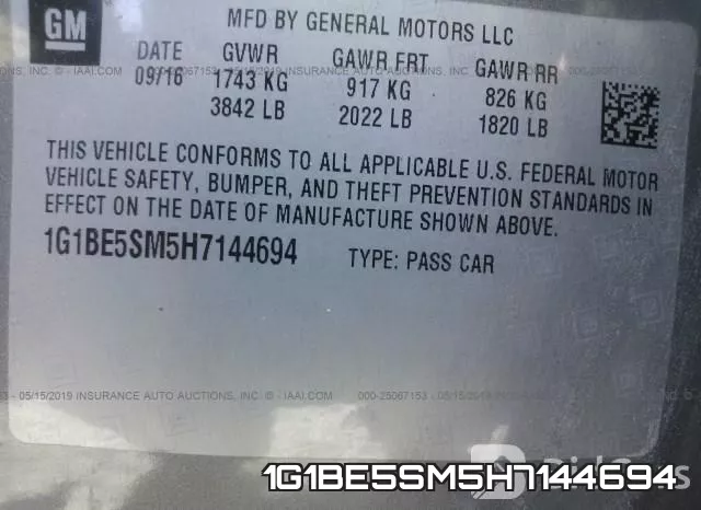 1G1BE5SM5H7144694 фото 9