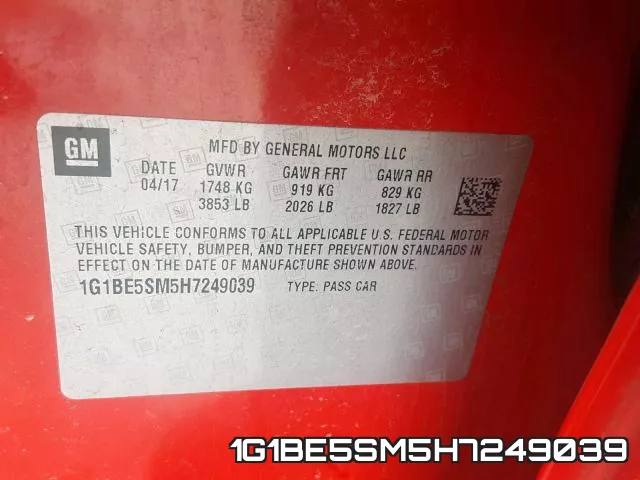 1G1BE5SM5H7249039 фото 2