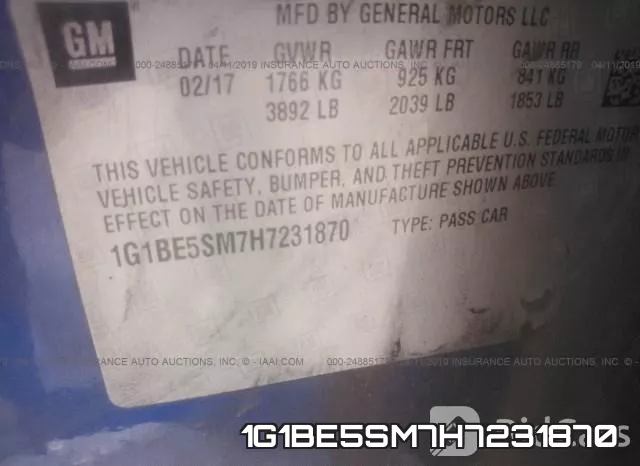 1G1BE5SM7H7231870 фото 10