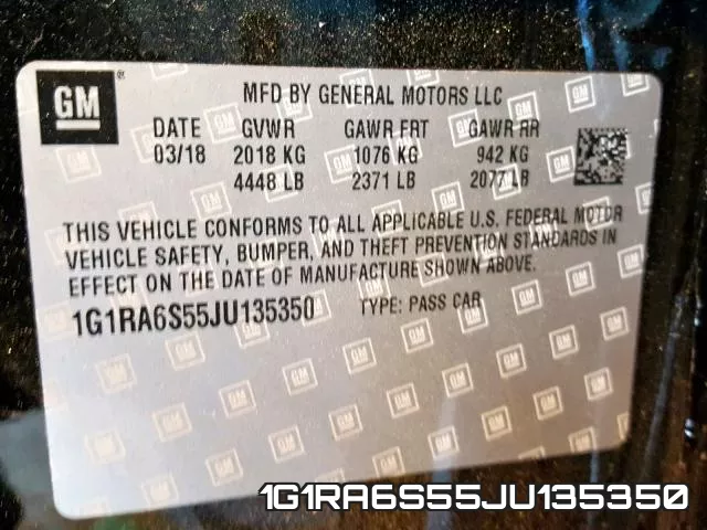 1G1RA6S55JU135350 фото 2