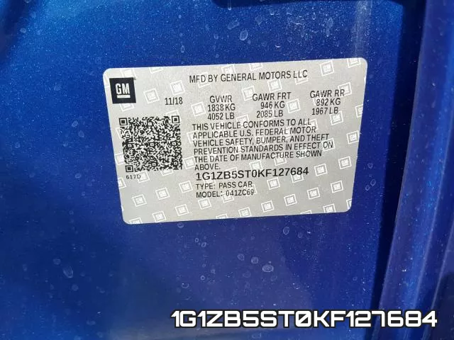 1G1ZB5ST0KF127684 фото 2
