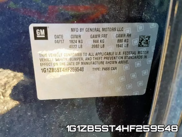 1G1ZB5ST4HF259548 фото 2