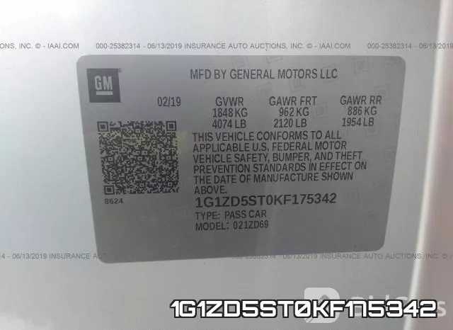 1G1ZD5ST0KF175342 фото 10