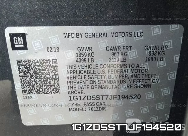 1G1ZD5ST7JF194520 фото 10