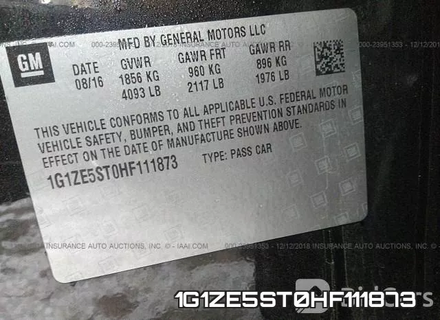 1G1ZE5ST0HF111873 фото 10