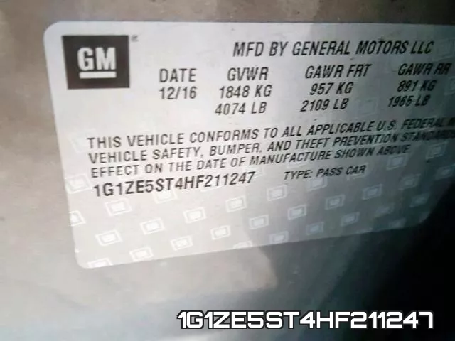 1G1ZE5ST4HF211247 фото 2