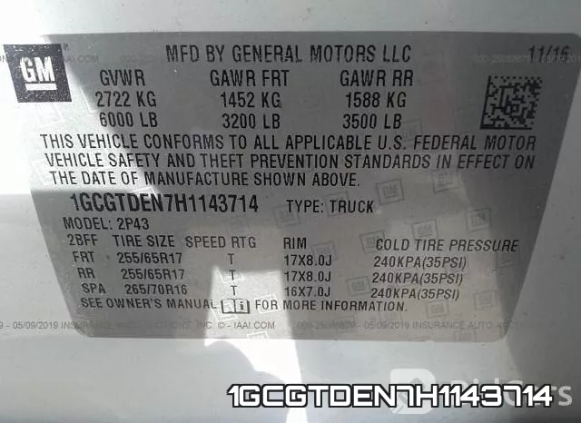 1GCGTDEN7H1143714 фото 10