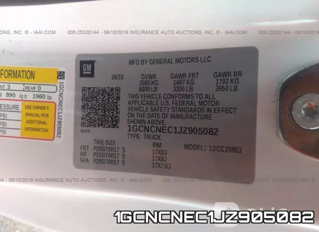 1GCNCNEC1JZ905082 фото 10