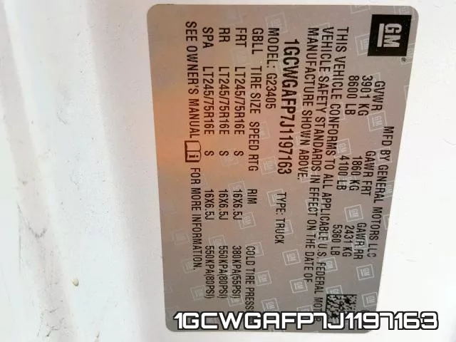 1GCWGAFP7J1197163 фото 2