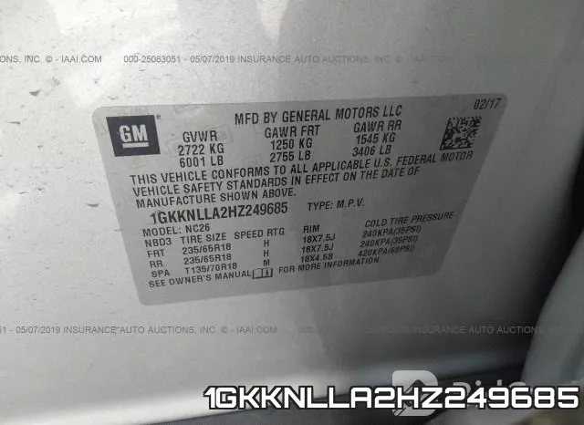 1GKKNLLA2HZ249685 фото 10