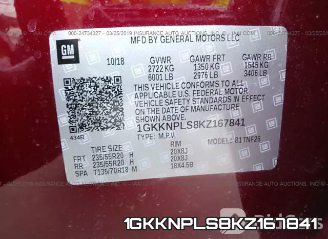 1GKKNPLS8KZ167841 фото 10