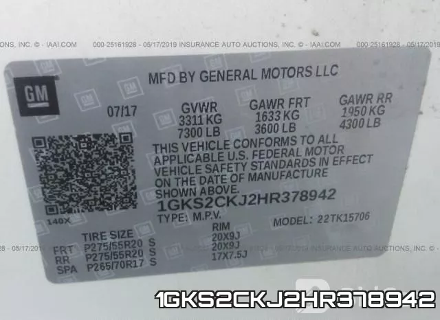 1GKS2CKJ2HR378942 фото 10