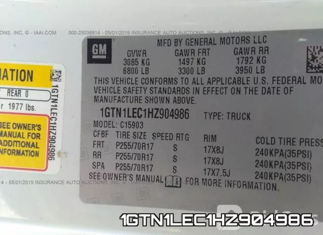 1GTN1LEC1HZ904986 фото 10