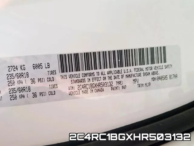 2C4RC1BGXHR503132 фото 2