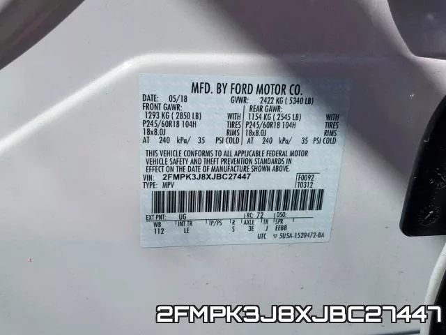 2FMPK3J8XJBC27447 фото 2