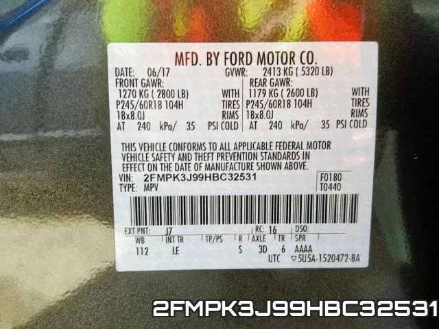 2FMPK3J99HBC32531 фото 2