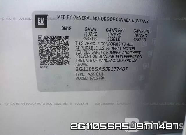 2G1105SA5J9177487 фото 10