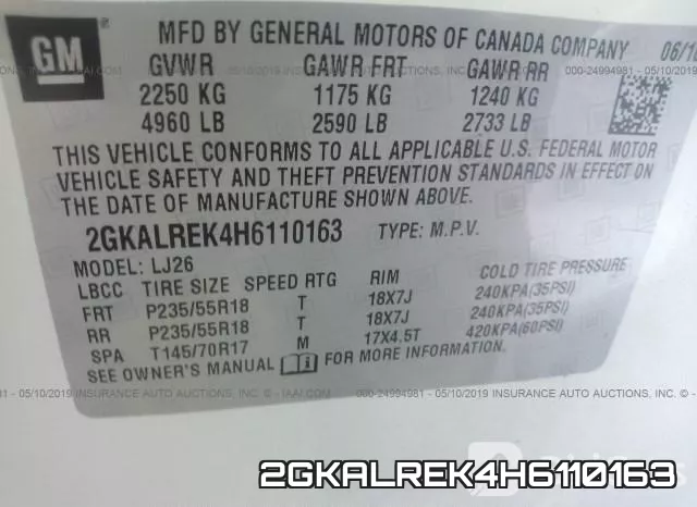 2GKALREK4H6110163 фото 10