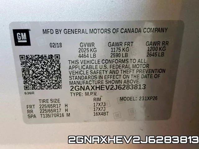 2GNAXHEV2J6283813 фото 2