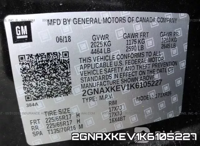 2GNAXKEV1K6105227 фото 10