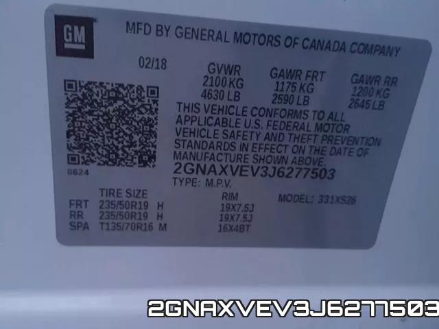 2GNAXVEV3J6277503 фото 2