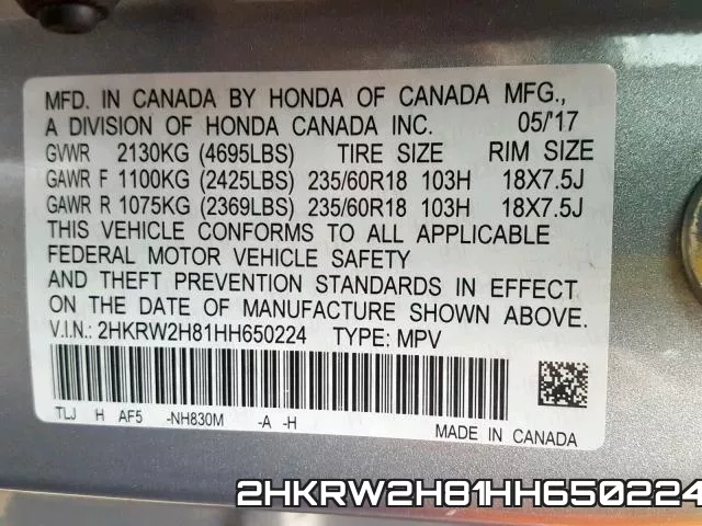 2HKRW2H81HH650224 фото 2