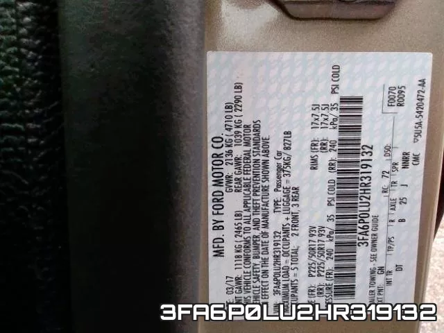 3FA6P0LU2HR319132 фото 2