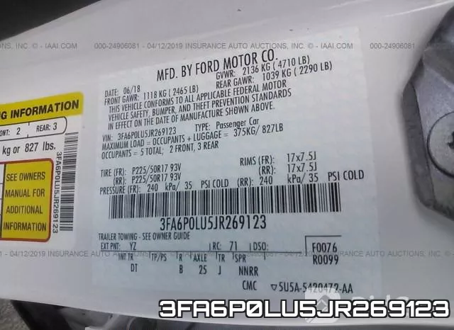 3FA6P0LU5JR269123 фото 10