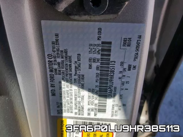 3FA6P0LU9HR385113 фото 2