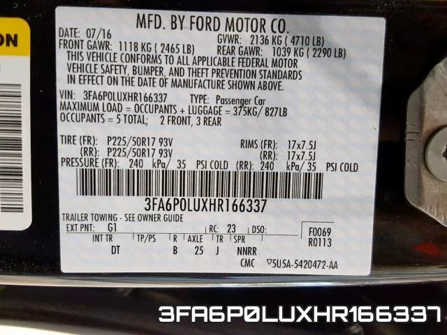 3FA6P0LUXHR166337 фото 2