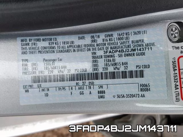 3FADP4BJ2JM143711 фото 2