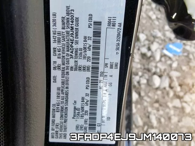 3FADP4EJ9JM140073 фото 2