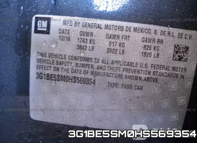 3G1BE5SM0HS569354 фото 10