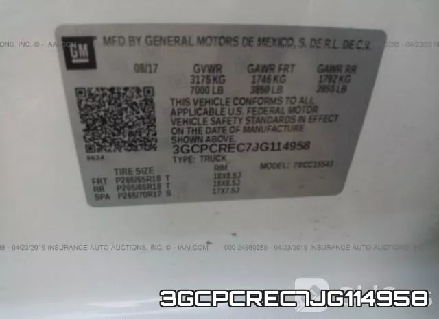 3GCPCREC7JG114958 фото 10