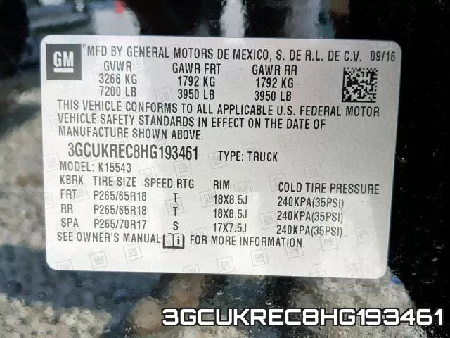 3GCUKREC8HG193461 фото 2