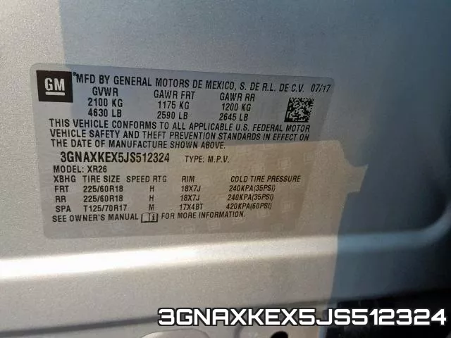 3GNAXKEX5JS512324 фото 2