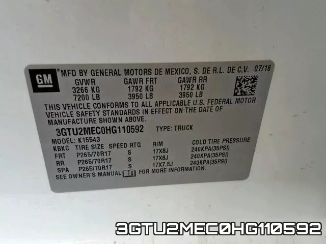 3GTU2MEC0HG110592 фото 2