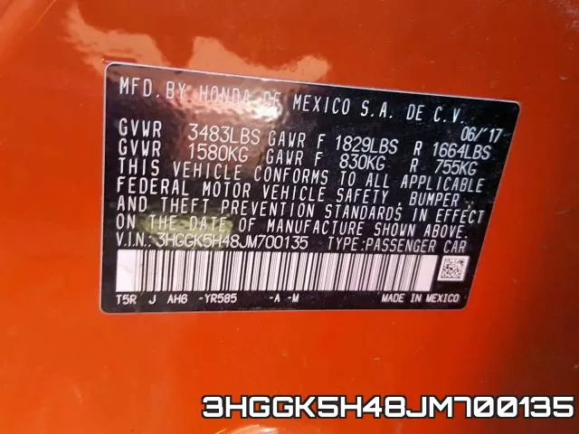 3HGGK5H48JM700135 фото 2