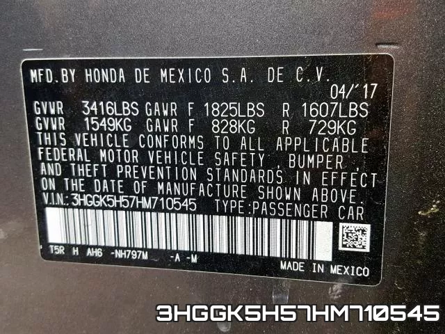 3HGGK5H57HM710545 фото 2