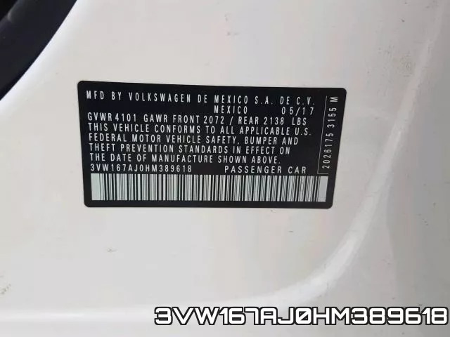 3VW167AJ0HM389618 фото 2