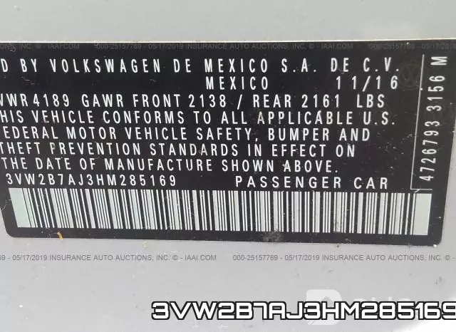 3VW2B7AJ3HM285169 фото 10