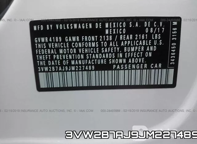 3VW2B7AJ9JM227489 фото 10