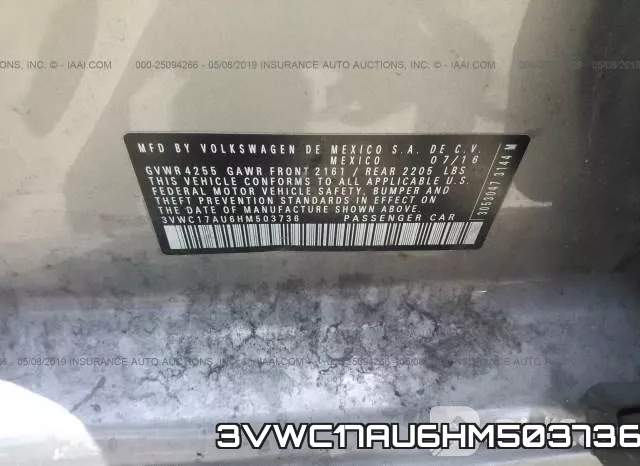3VWC17AU6HM503736 фото 10