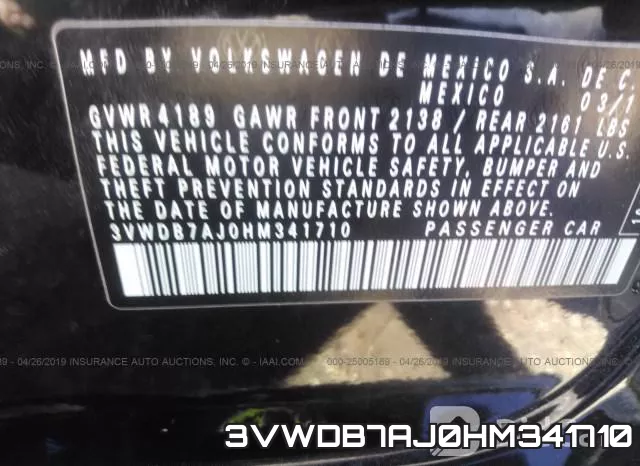 3VWDB7AJ0HM341710 фото 9